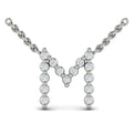 Diamond  Alphabet Pendant Necklace, M