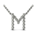 Diamond  Alphabet Pendant Necklace, M