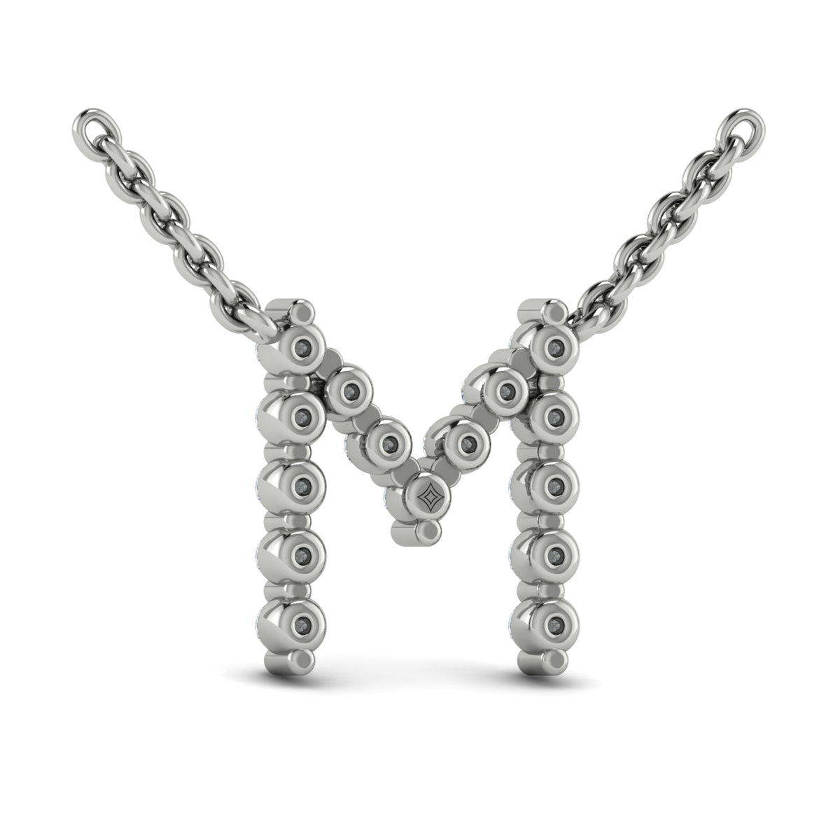 Diamond  Alphabet Pendant Necklace, M
