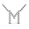 Diamond  Alphabet Pendant Necklace, M
