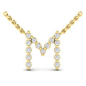 Diamond  Alphabet Pendant Necklace, M