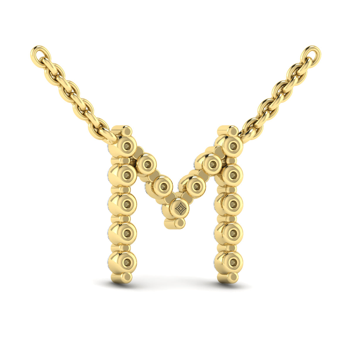 Diamond  Alphabet Pendant Necklace, M
