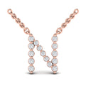 Diamond  Alphabet Pendant Necklace, N