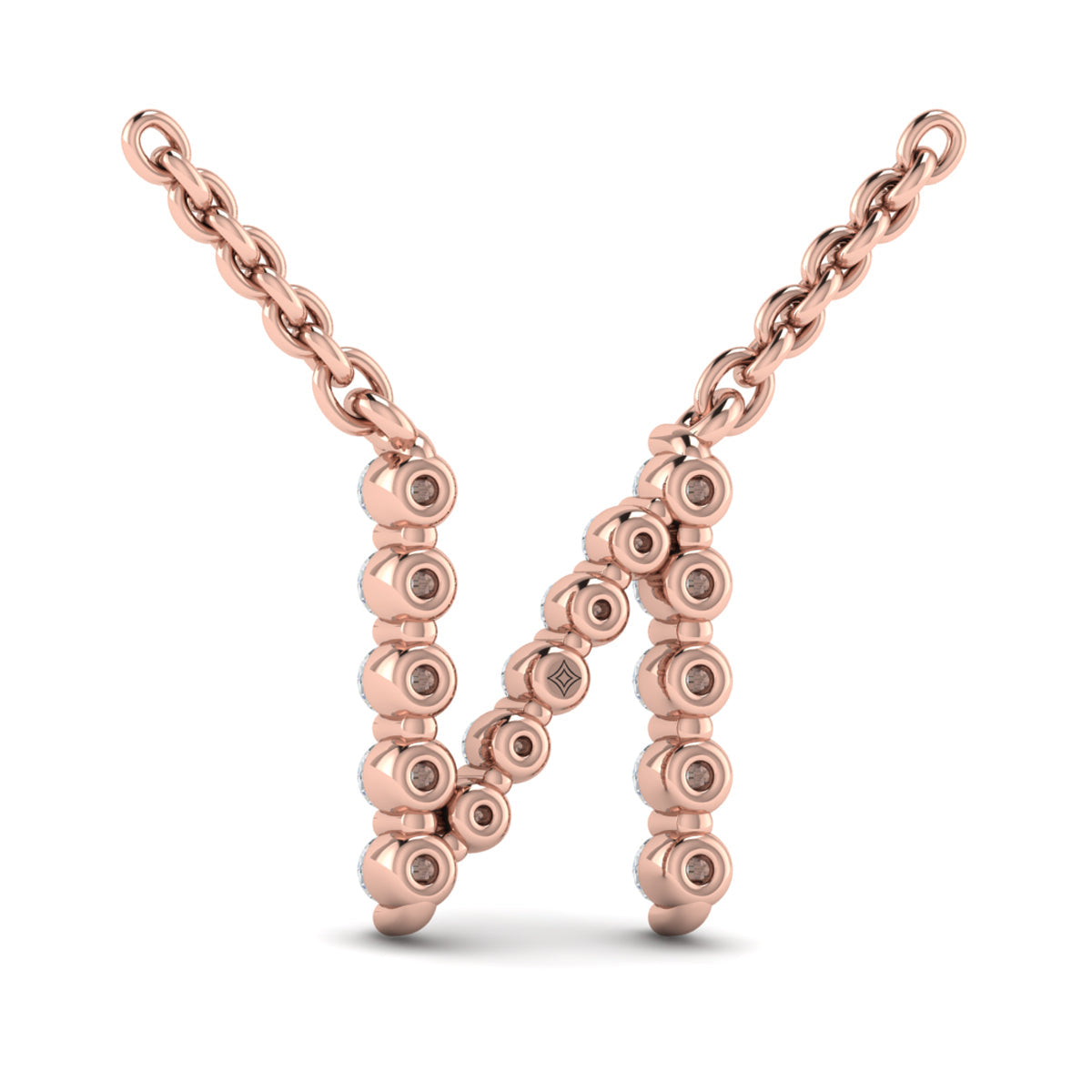 Diamond  Alphabet Pendant Necklace, N