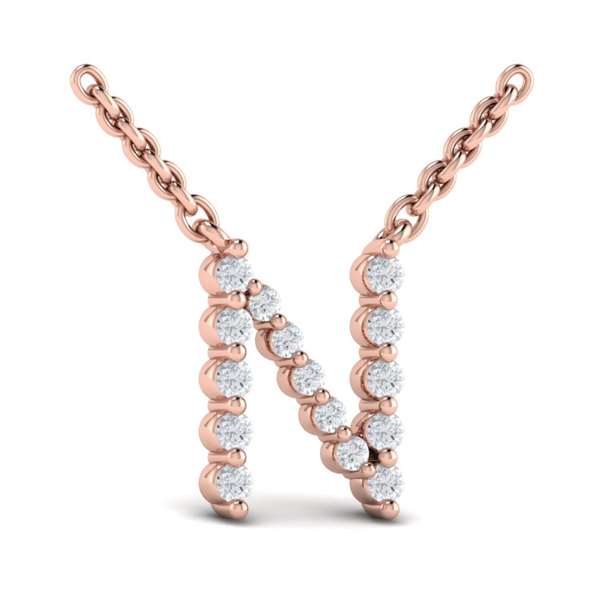 Diamond  Alphabet Pendant Necklace, N