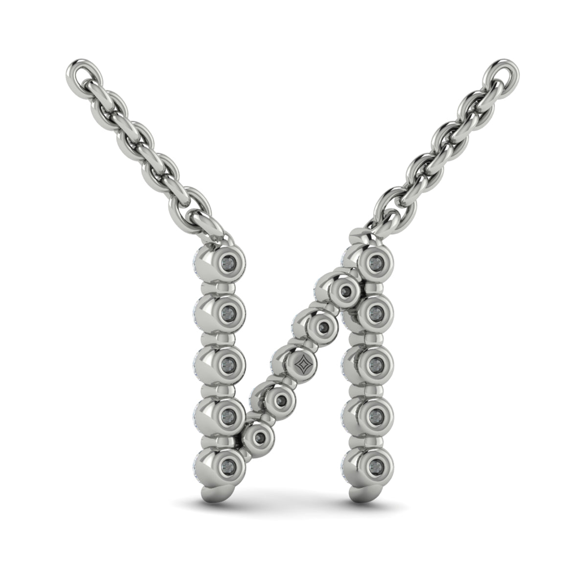 Diamond  Alphabet Pendant Necklace, N