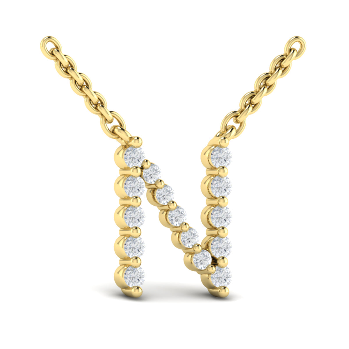 Diamond  Alphabet Pendant Necklace, N