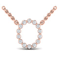 Diamond  Alphabet Pendant Necklace, O