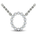 Diamond  Alphabet Pendant Necklace, O