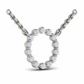 Diamond  Alphabet Pendant Necklace, O