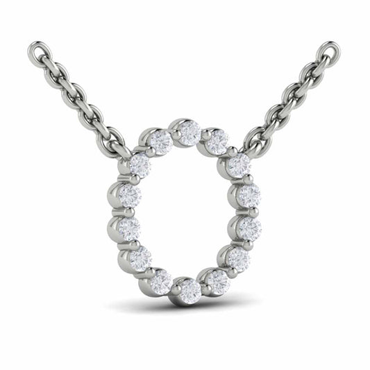Diamond  Alphabet Pendant Necklace, O