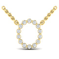 Diamond  Alphabet Pendant Necklace, O