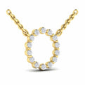 Diamond  Alphabet Pendant Necklace, O