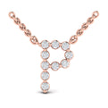 Diamond  Alphabet Pendant Necklace, P