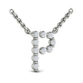 Diamond  Alphabet Pendant Necklace, P
