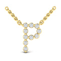 Diamond  Alphabet Pendant Necklace, P