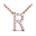 Diamond  Alphabet Pendant Necklace, R