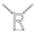 Diamond  Alphabet Pendant Necklace, R