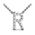 Diamond  Alphabet Pendant Necklace, R