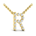 Diamond  Alphabet Pendant Necklace, R