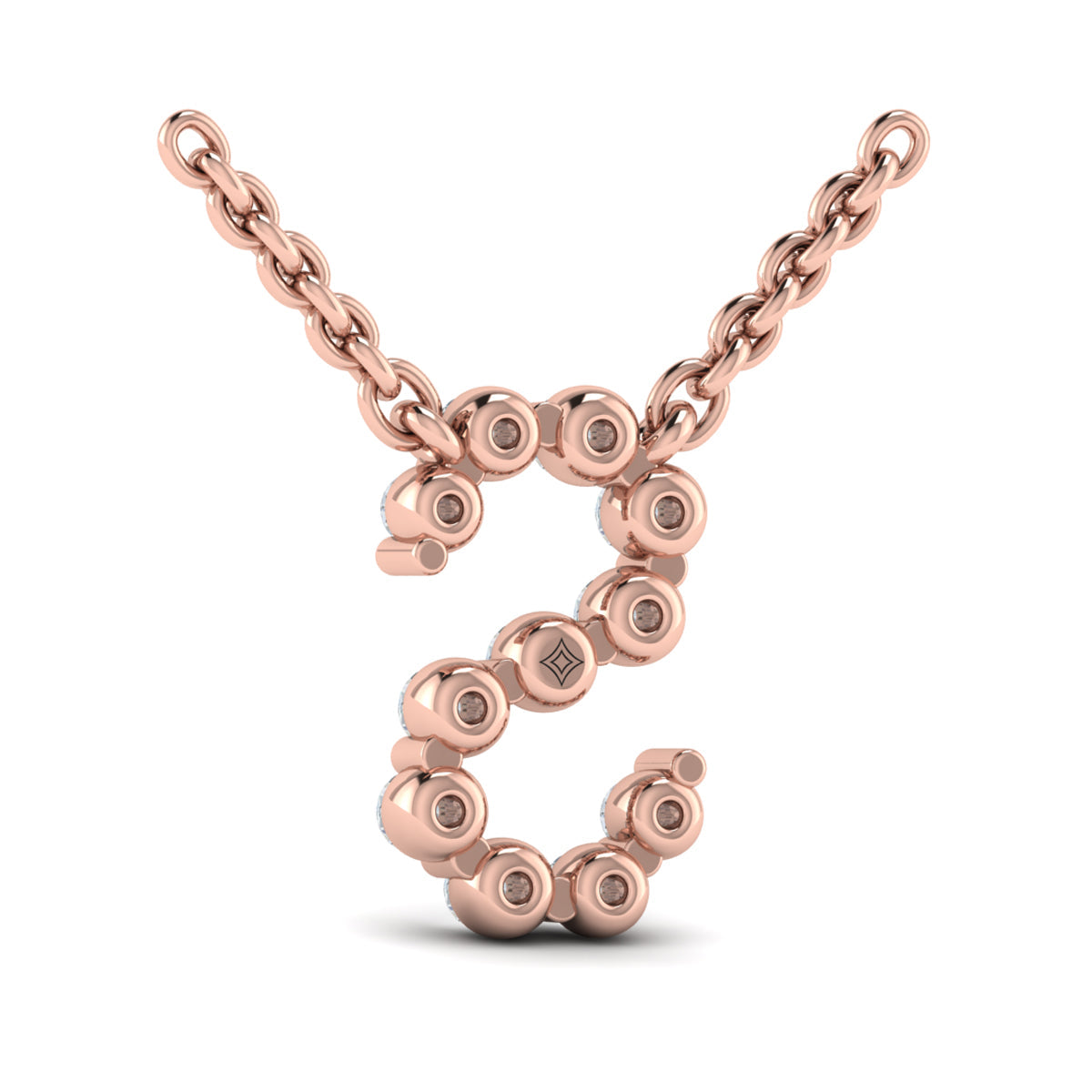 Diamond  Alphabet Pendant Necklace, S
