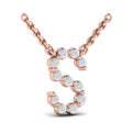Diamond  Alphabet Pendant Necklace, S