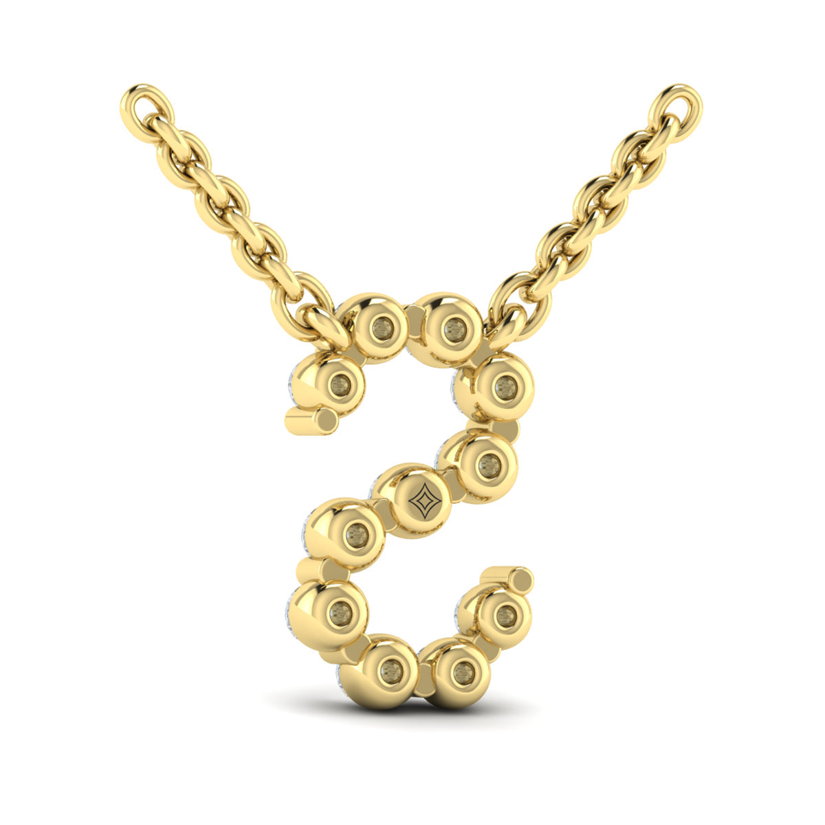 Diamond  Alphabet Pendant Necklace, S
