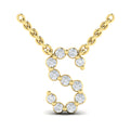 Diamond  Alphabet Pendant Necklace, S