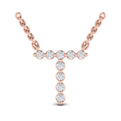 Diamond  Alphabet Pendant Necklace, T