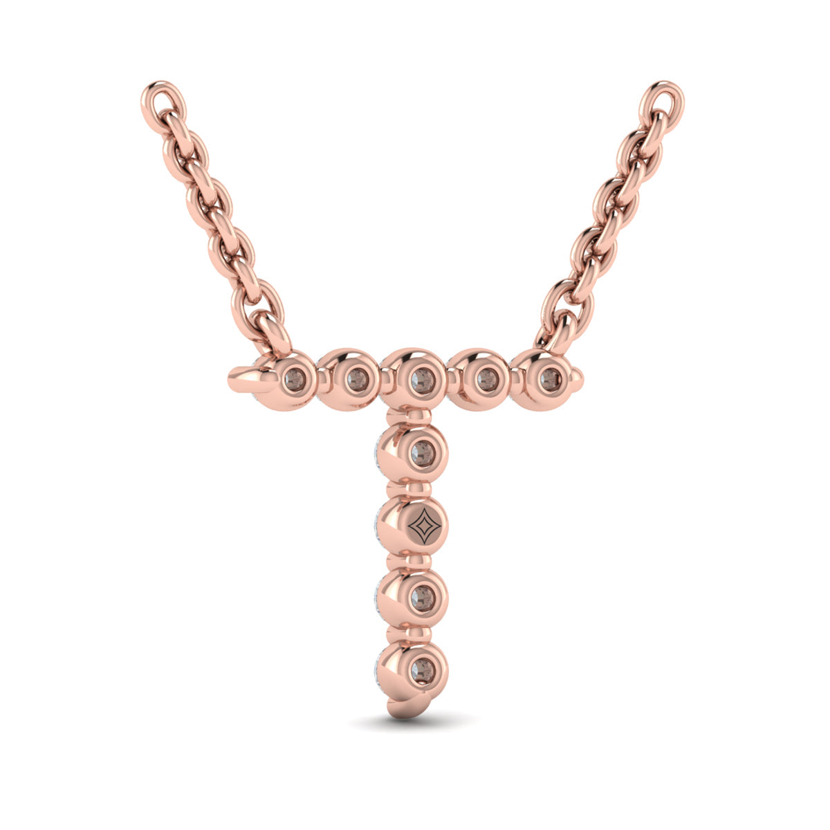 Diamond  Alphabet Pendant Necklace, T