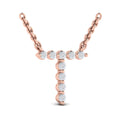 Diamond  Alphabet Pendant Necklace, T