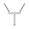 Diamond  Alphabet Pendant Necklace, T
