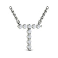 Diamond  Alphabet Pendant Necklace, T