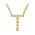 Diamond  Alphabet Pendant Necklace, T