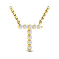 Diamond  Alphabet Pendant Necklace, T