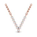 Diamond  Alphabet Pendant Necklace, V
