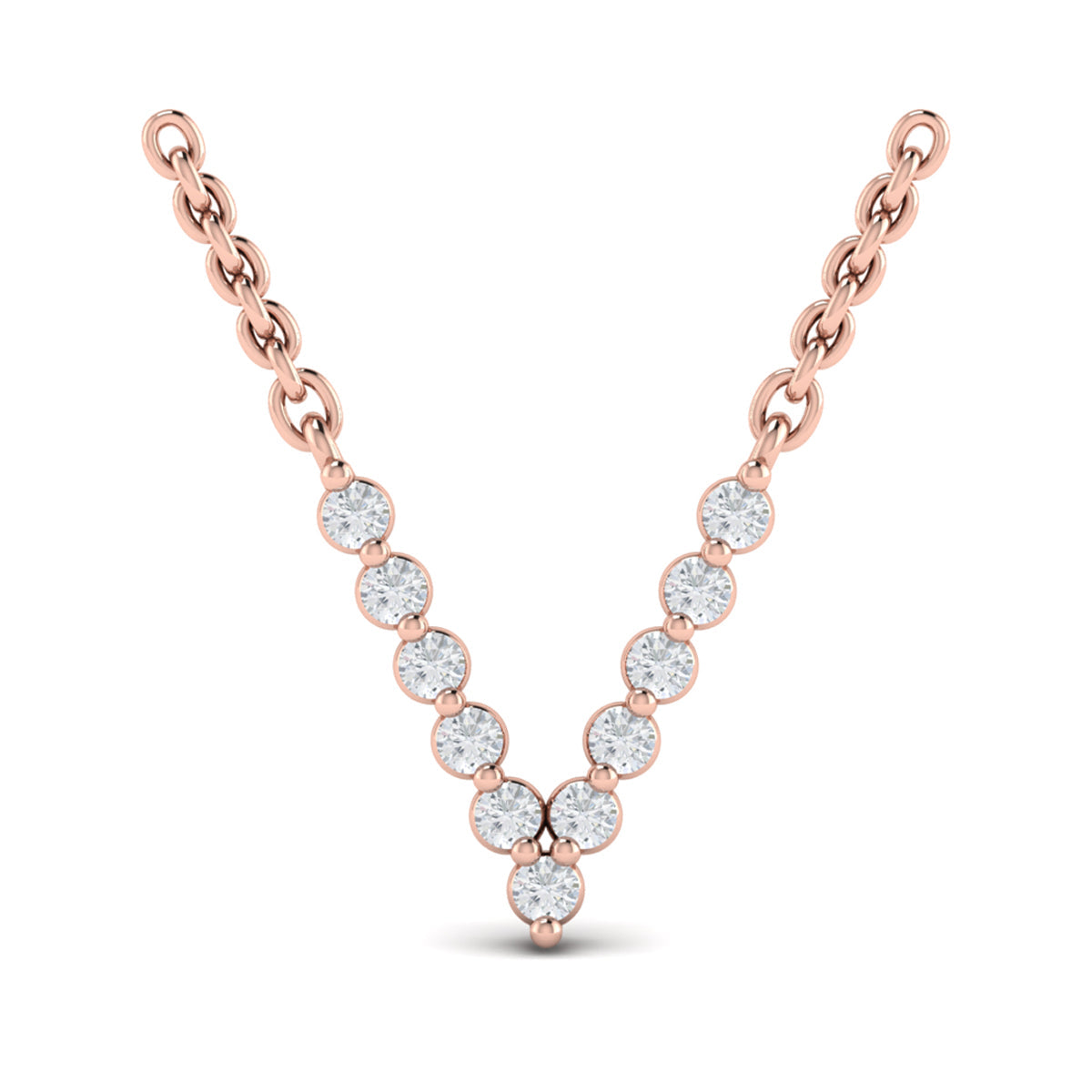 Diamond  Alphabet Pendant Necklace, V