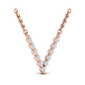 Diamond  Alphabet Pendant Necklace, V