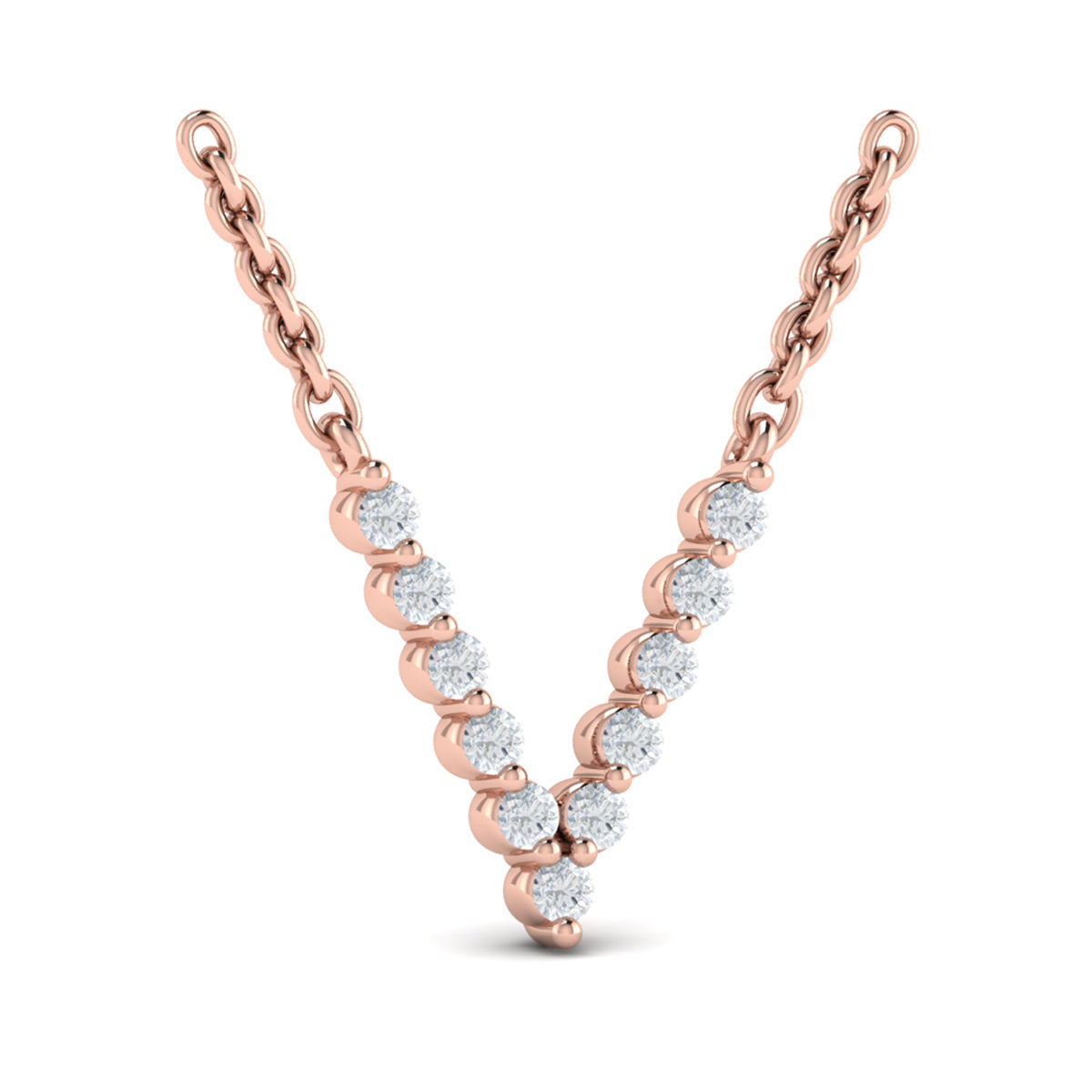 Diamond  Alphabet Pendant Necklace, V