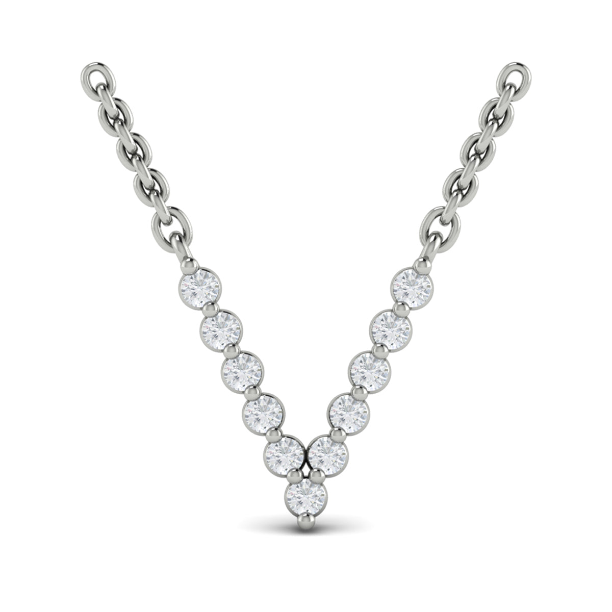 Diamond  Alphabet Pendant Necklace, V