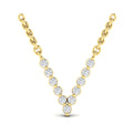 Diamond  Alphabet Pendant Necklace, V