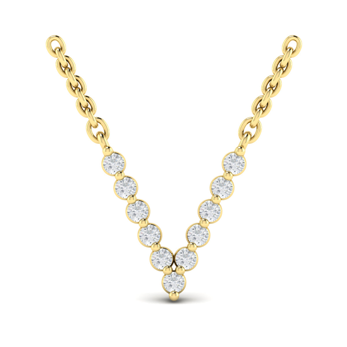 Diamond  Alphabet Pendant Necklace, V