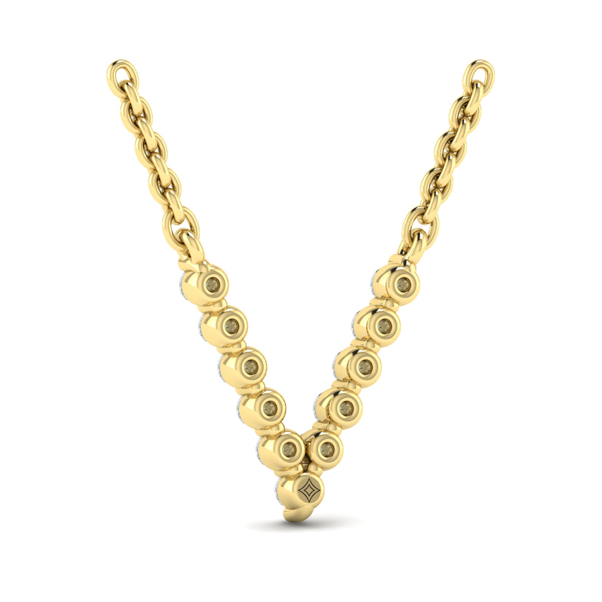 Diamond  Alphabet Pendant Necklace, V