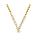 Diamond  Alphabet Pendant Necklace, V
