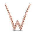 Diamond  Alphabet Pendant Necklace, W