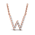 Diamond  Alphabet Pendant Necklace, W