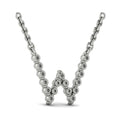 Diamond  Alphabet Pendant Necklace, W