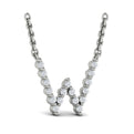 Diamond  Alphabet Pendant Necklace, W