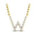 Diamond  Alphabet Pendant Necklace, W