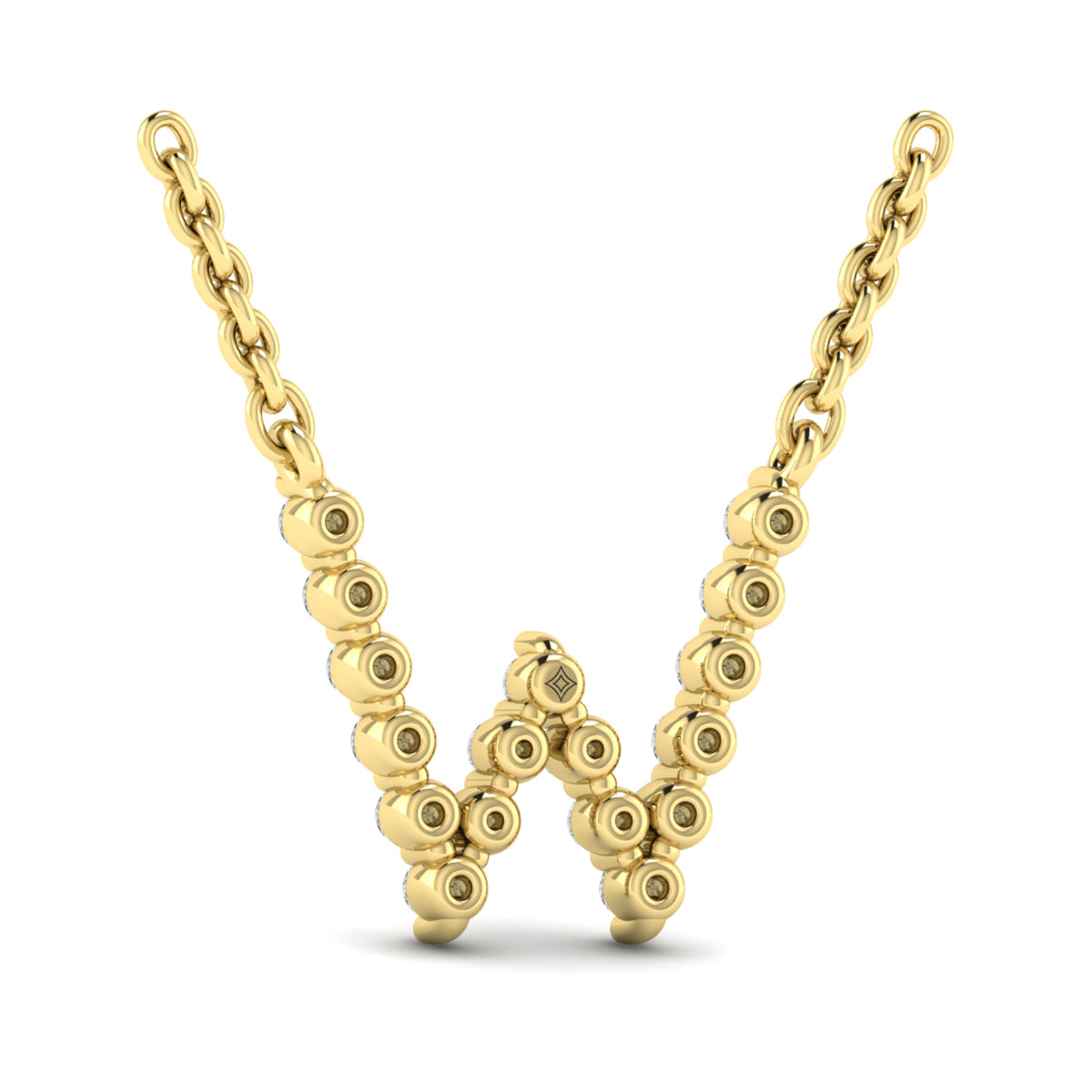 Diamond  Alphabet Pendant Necklace, W